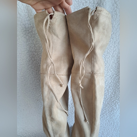 Womens Zigi Soho Suede Cream/ Beige Thigh High Boot - Picture 7 of 11